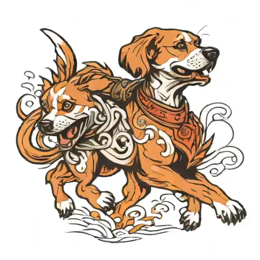 A Dog Chasing A Girl