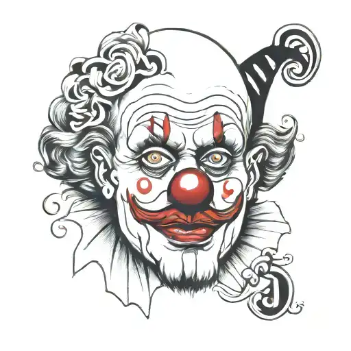Vintage Clown Face With The Letter J