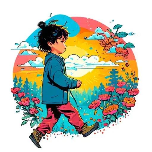 Me As A Child Walking In A Bright Ally Thinking About The Future