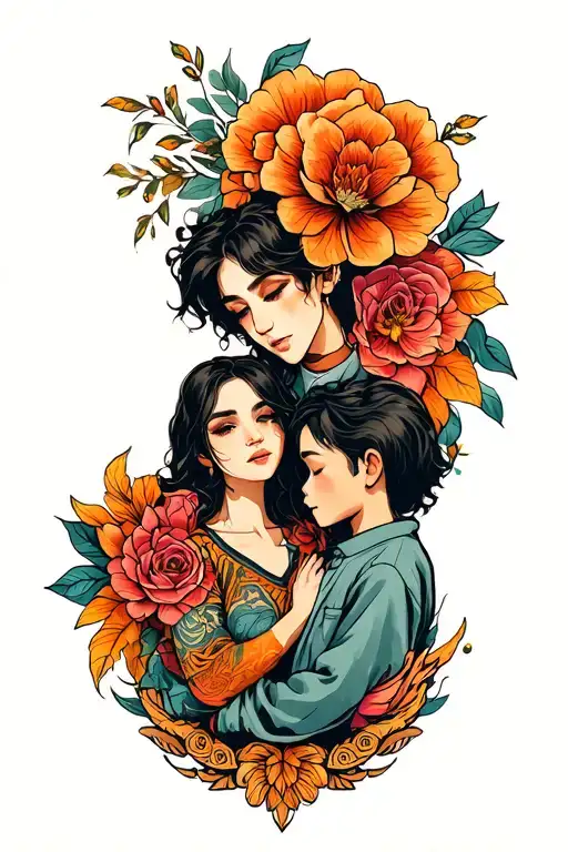 Mum And Son Strenght Togther