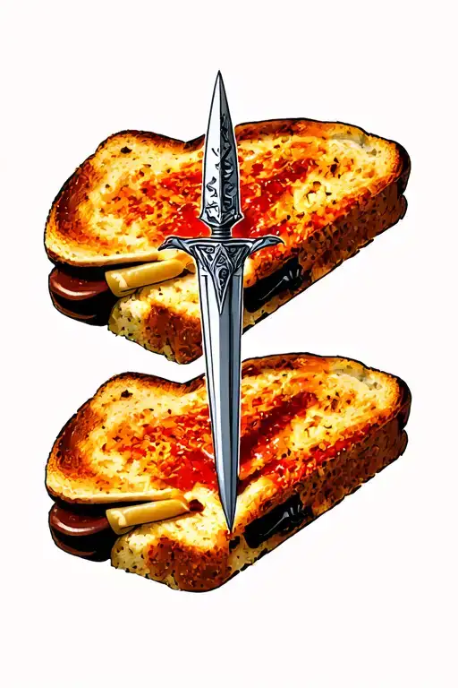 Grilled Cheese With Dagger Piercing