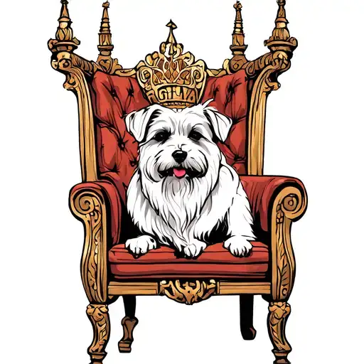 Wise Dog On A Throne