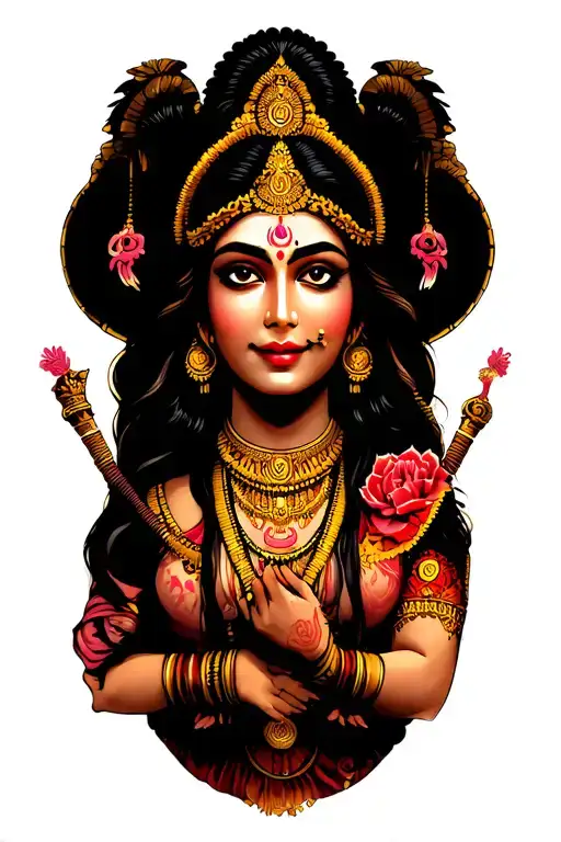 Feminine Engineering With Hanuman Tattoo Design Featuring