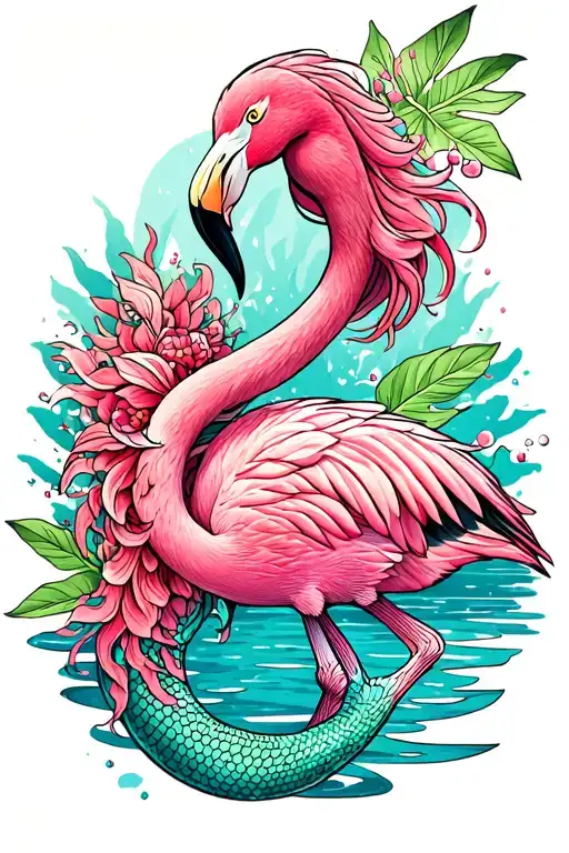 Flamingo And Mermaid