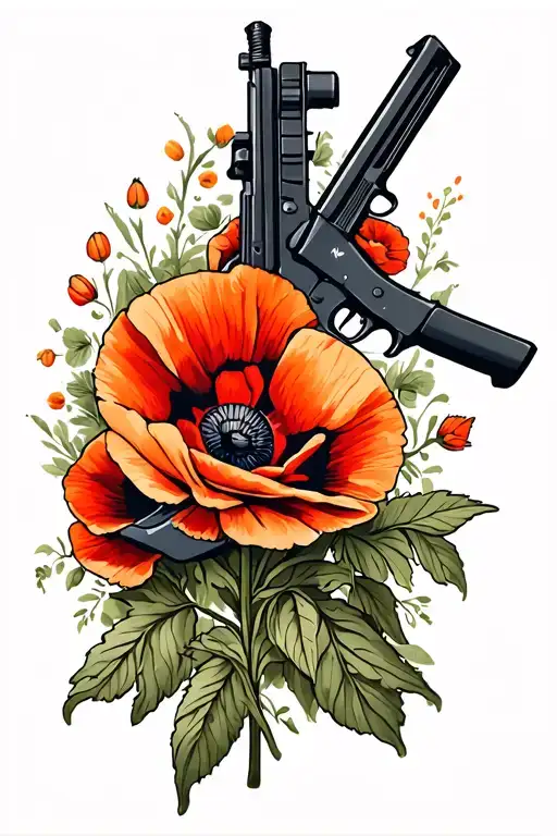 Ak47 On Poppies
