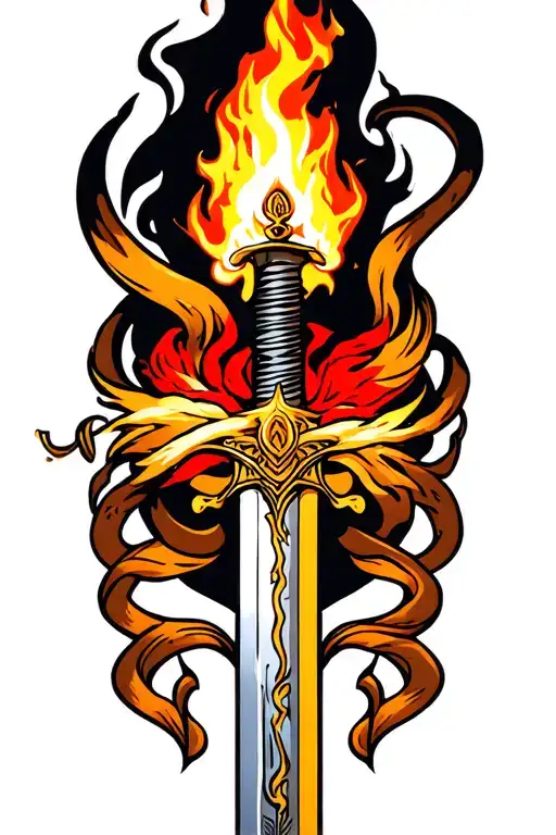 Sword With Torch Intertwined