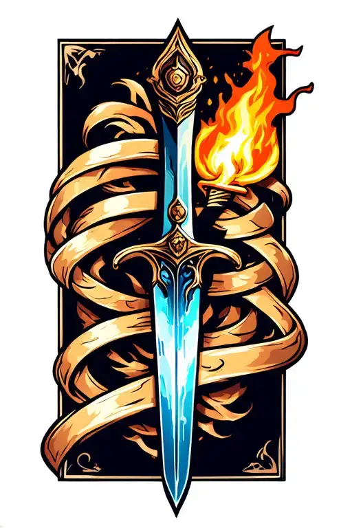 Sword With Torch Intertwined