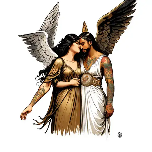 Jess & Isiah With Angels Underneith