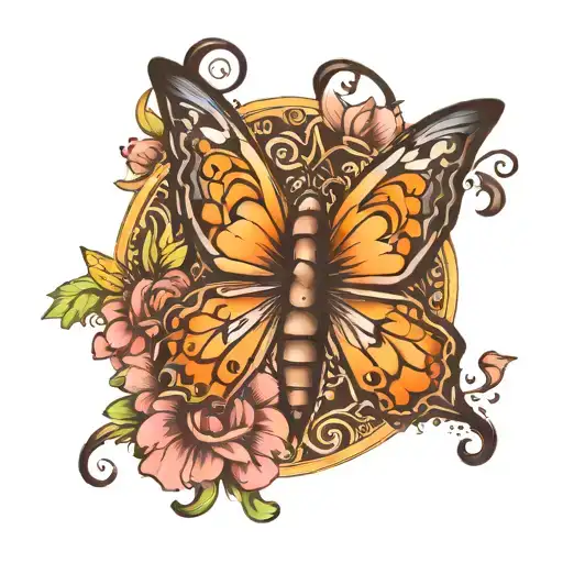 Semicolon Butterfly Cross