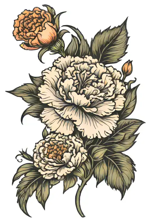 Carnation And Marigold Flowers