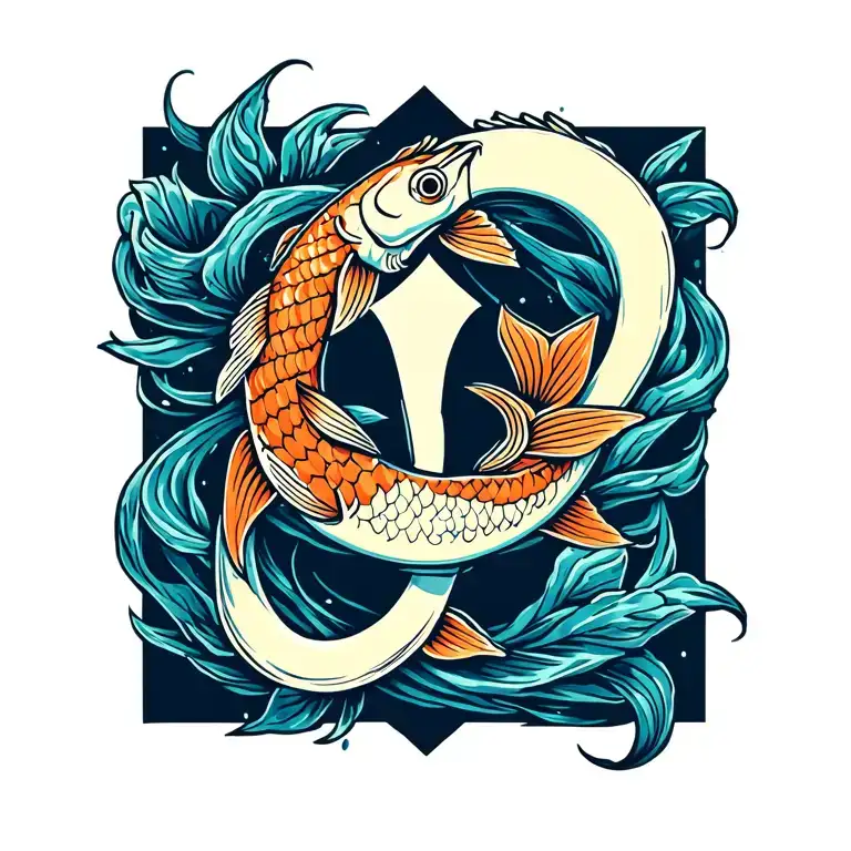 Ichthys Symbol With A Design