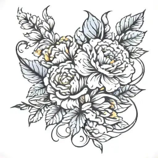 Carnation And Marigold And Knot Intertwined