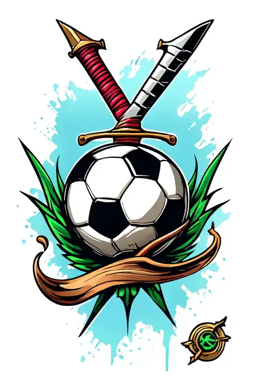 Soccer Ball And Dagger