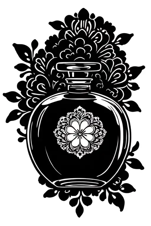 Perfume Bottle With Lace Patterns