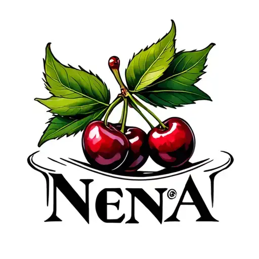 Cherries Interwined With The Word Nena