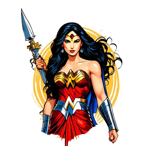 Beautiful Wonderwoman Wearing Saree With Wonderwoman Logo