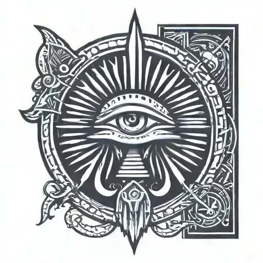 Egyptian Rising Sun Hygroglyphic