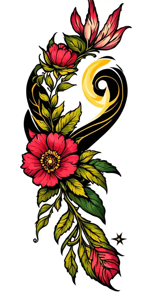 Twinkling Blackout Accented With Small Traditional Flash Floral