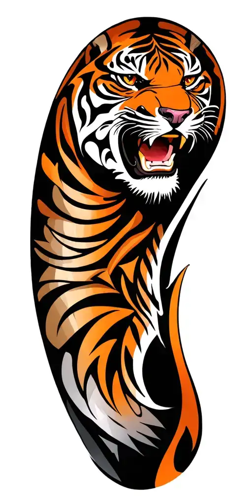 Tribal And Tiger Face