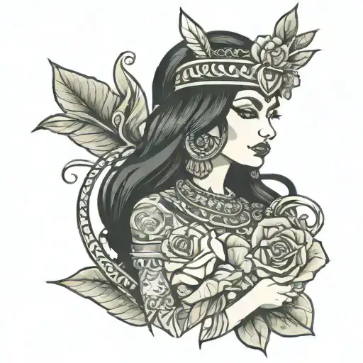 Inca Princess Holding A Rose