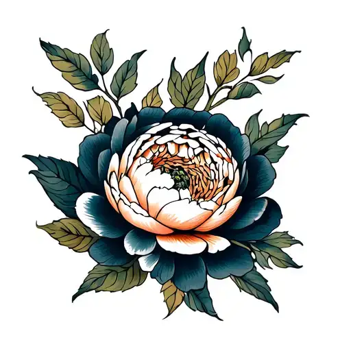 Peony Flower Intertwined