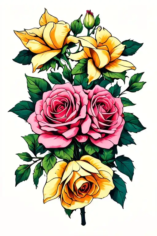 Honeysuckle And 2 Roses