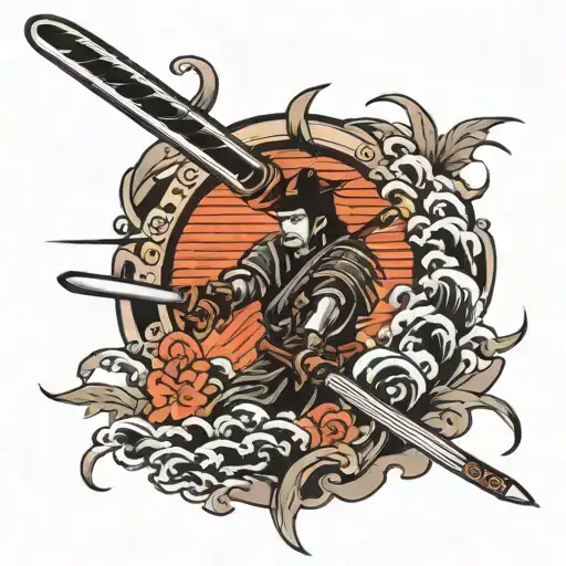 Samurai Sword With Rising Sun
