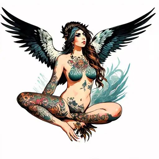 Harpy Woman Posing