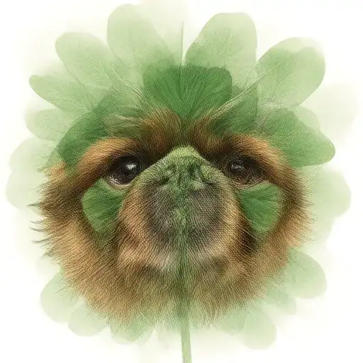 Dog Nose Print Inside Four Leaf Clover