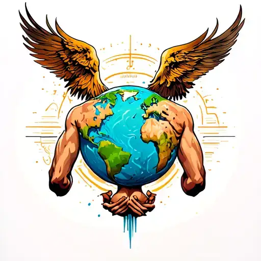 Man Whole Body Who Lift The Earth On His Back Atlas