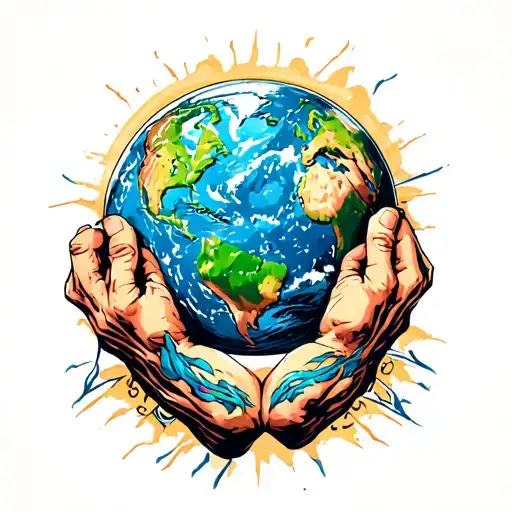 Man Who Stand Straight To Camera Body Who Lift The Earth On His Back Atlas Holding The World