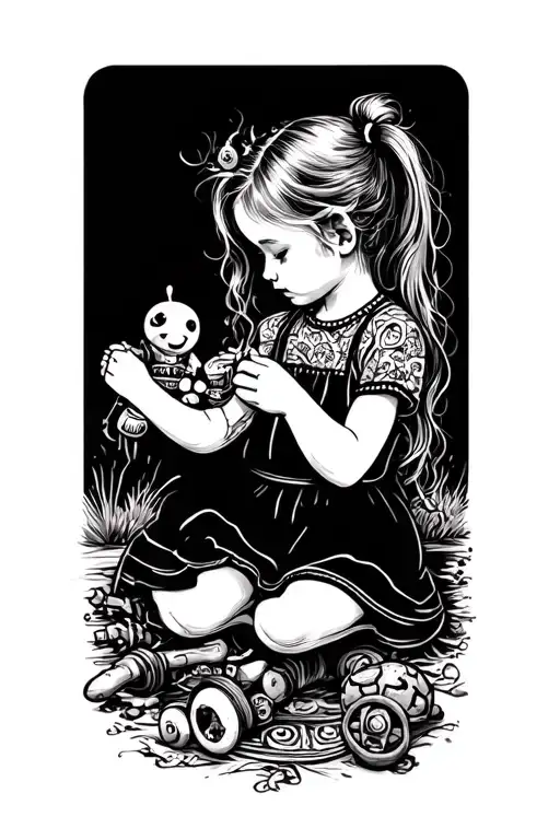 Little Girl Playing With Toys