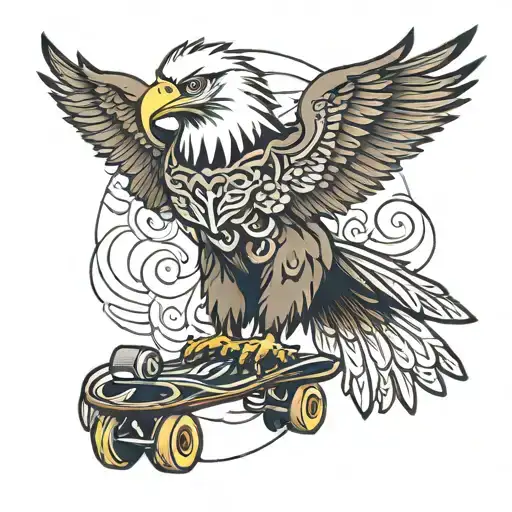 Eagle With Skateboard
