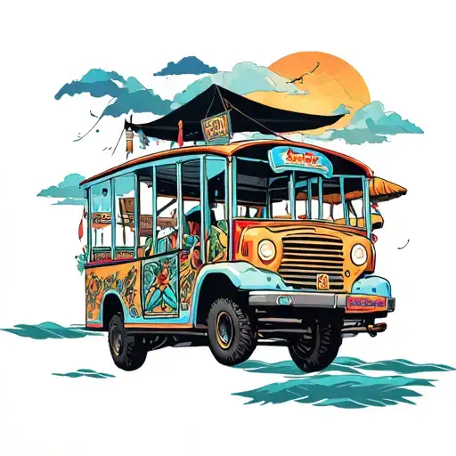 Philippine Jeepney Floating