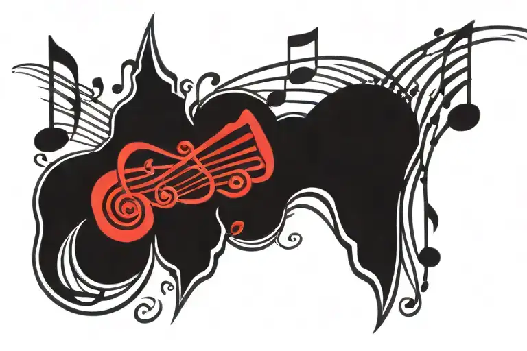 Treble Staff With Music Notes