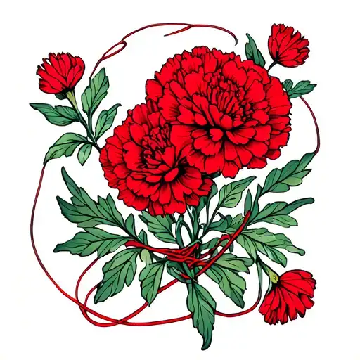 Red String Around Carnations
