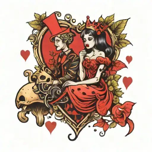 Queen Of Hearts With Mushroom Fairy