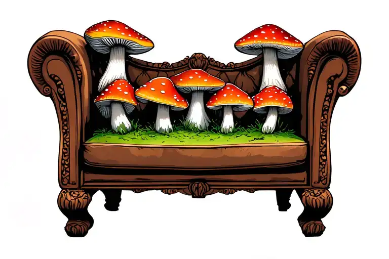 Four Mushrooms On A Couch