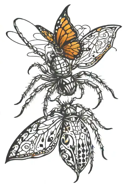 Cowboy Spider Riding Butterfly