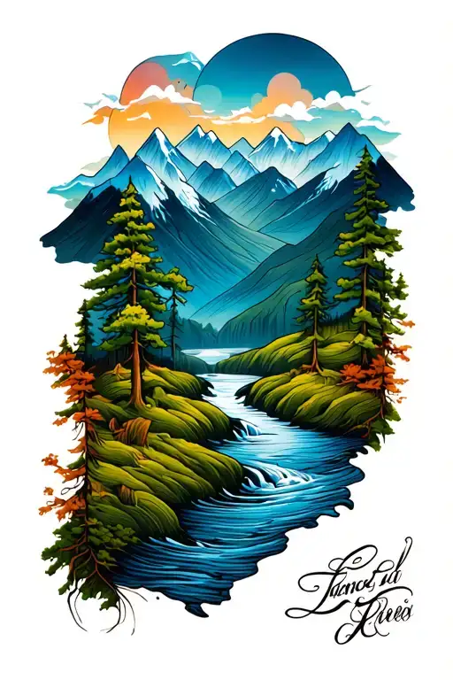 Mountains And Rivers Flowing