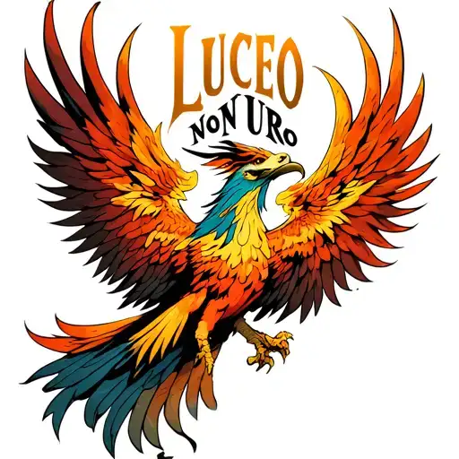Phoenix With Words Luceo Non Uro