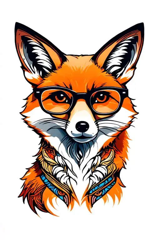 Smart Fox With Glasses