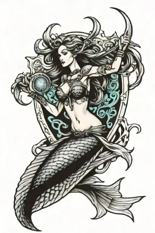Mermaid With Seord And Shield