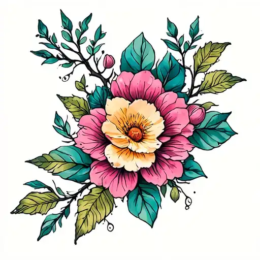 Tree And Flower Surrounded