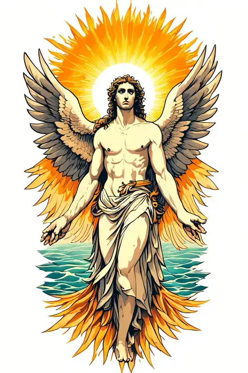 Icarus Reaching Out To Touch Sun Shining