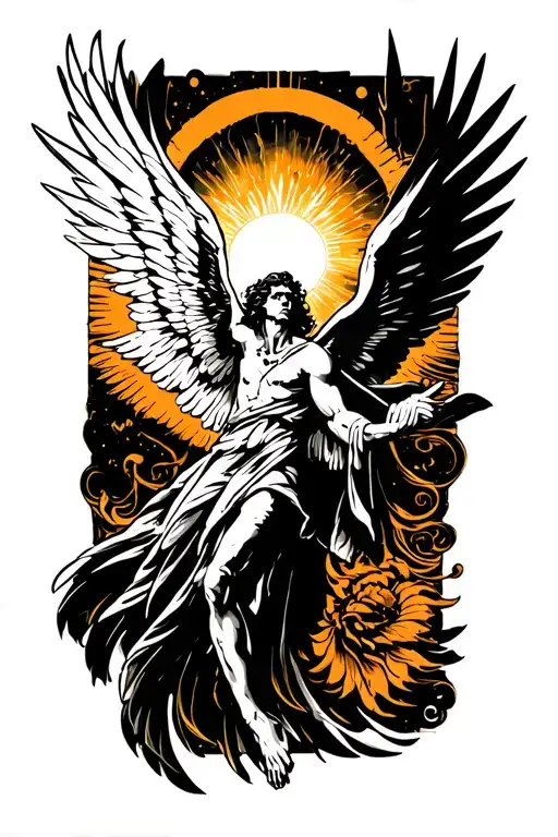 Icarus Flying Towards The Sun To Touxh It