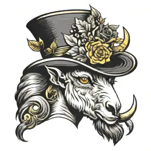 Black Goat Top Hat Money