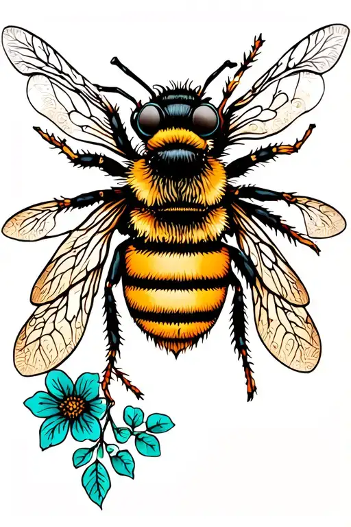 Bee With Floral Ornament