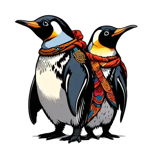 Penguin Characters Dressed