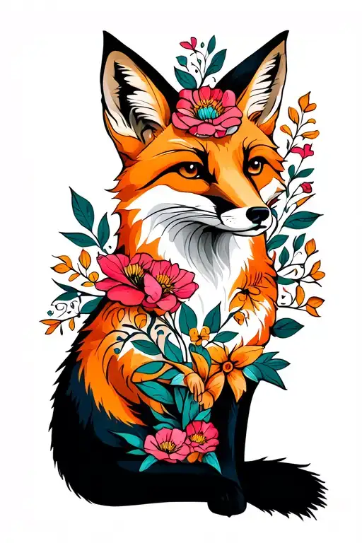 Fox And Flowers